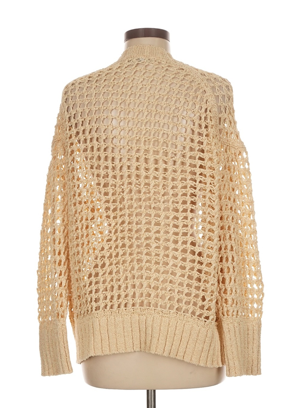 J. Crew Montauk Relaxed Cardigan M Cream Fisherman Beach Coverup Summer Nautical - Picture 2 of 7